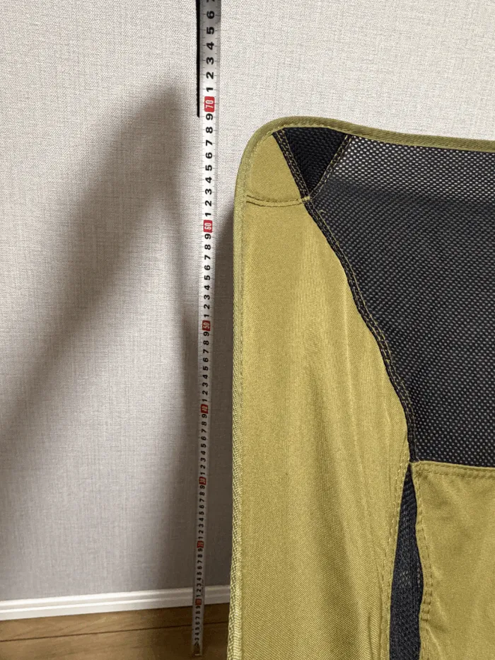 FIELDOORアウトドアチェア ローバック　背もたれの高さ